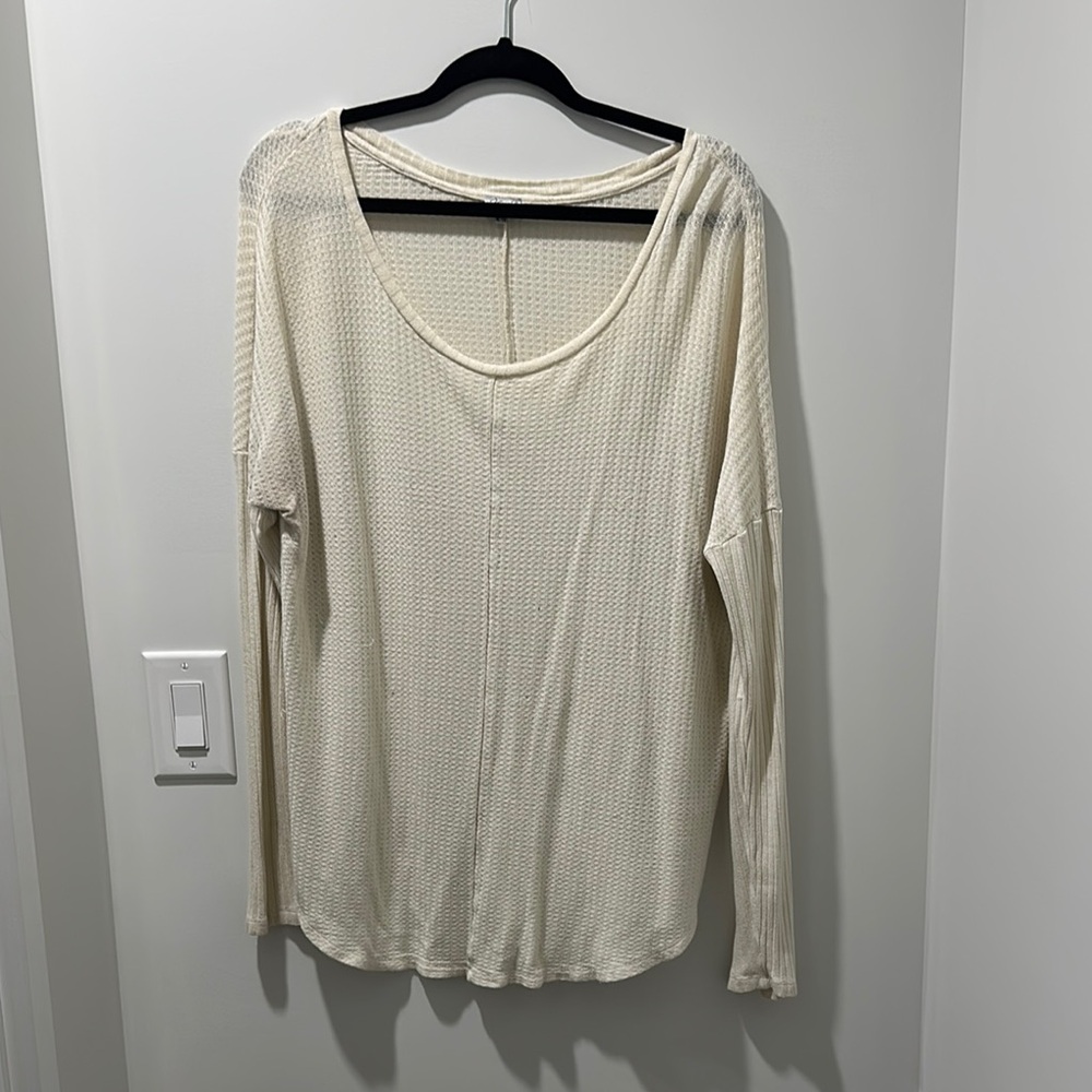 Cream Long Sleeve Women's Top